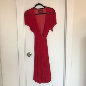 Red wrap dress